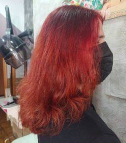 Corte degradado con color rojizo