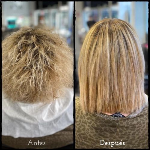 Corte de pelo con degradado y alisado