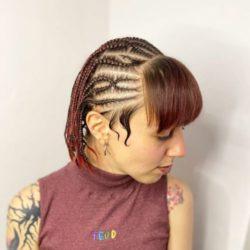 Degradado de cabello con trenzas