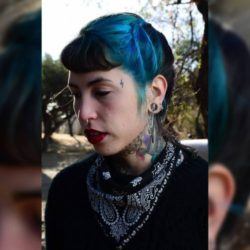 Pelo bicolor con azul