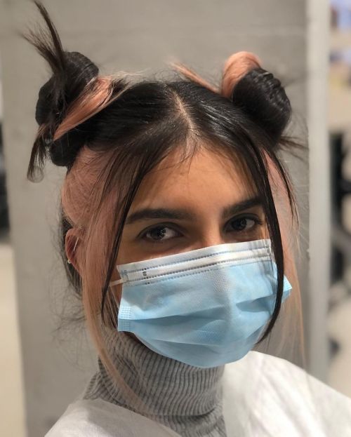 Pelo recogido bicolor