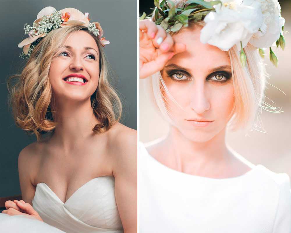 Peinados de novia pelo medio y corto