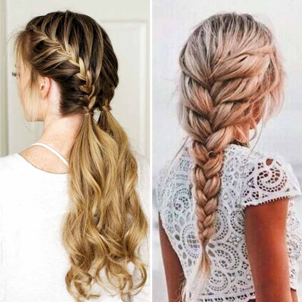 Trenzas francesas pelo largo