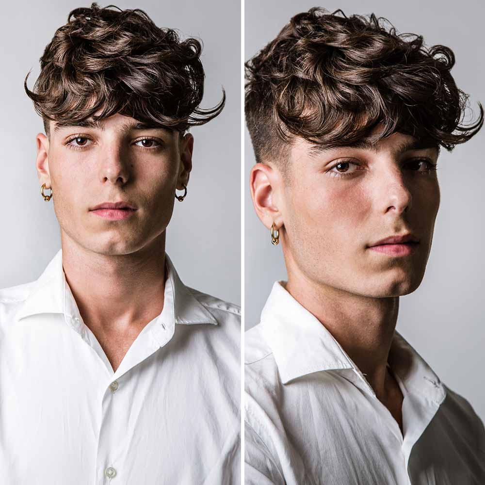 Hombre de pelo corto y largo quiff Hombre de pelo corto y largo quiff