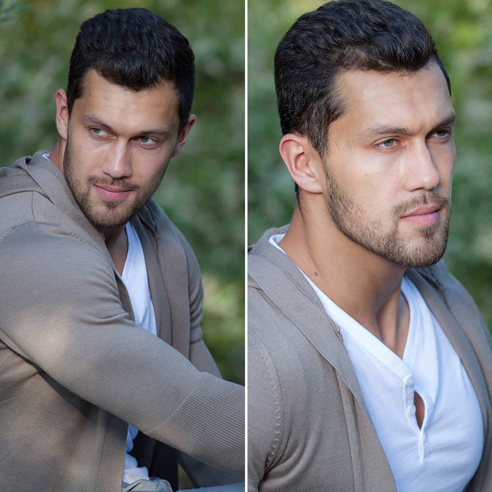 Hombre de pelo corto y rizado Hombre de pelo corto y rizado