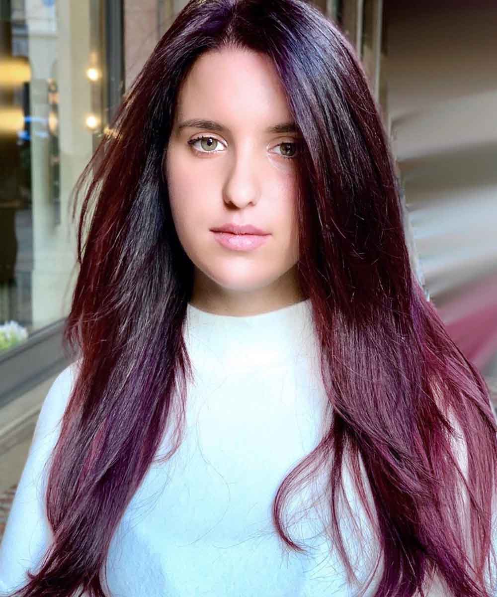 Pelo rojo pÃºrpura