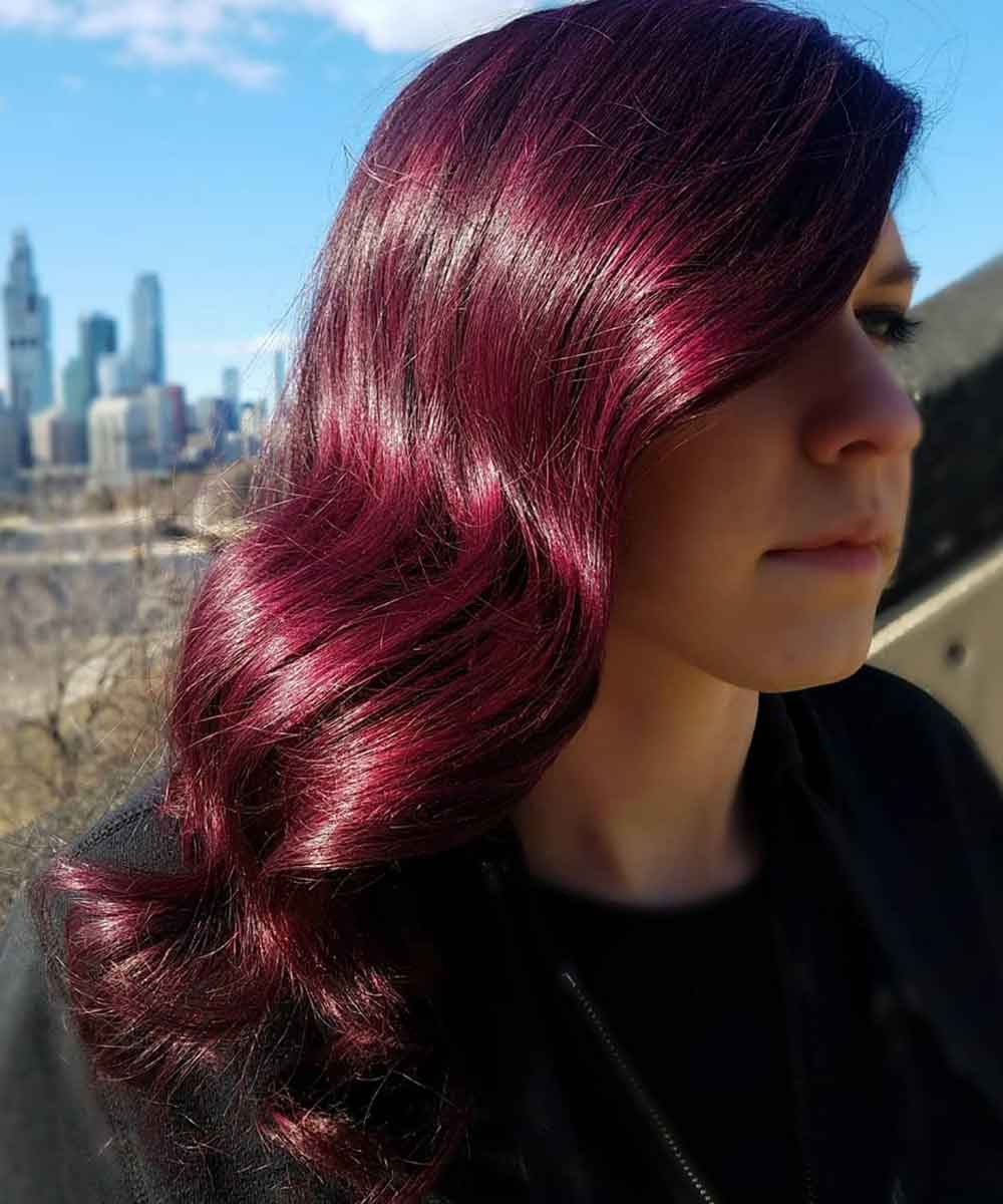 Pelo rojo pÃºrpura