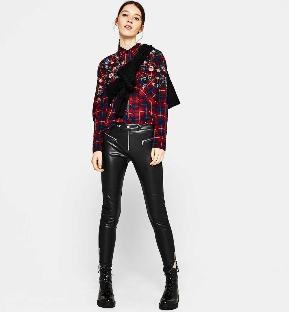 Leggings de cuero bershka