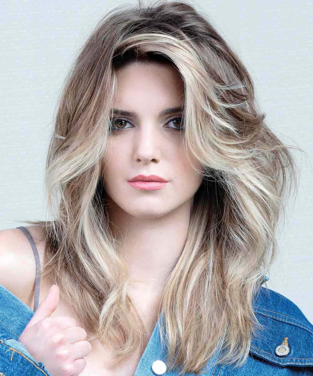 Cortes de pelo largo ondulado escalado quiff primavera verano