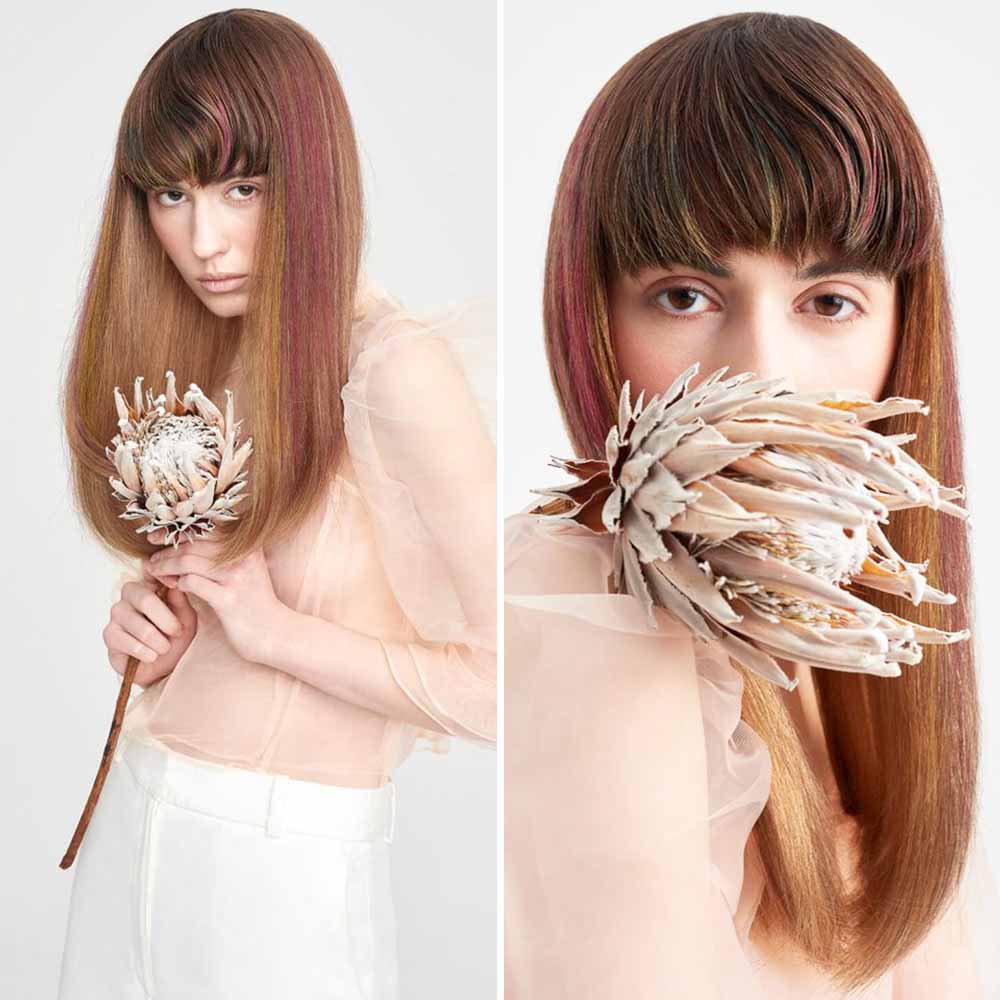 Cortes de pelo largo con flequillo primavera