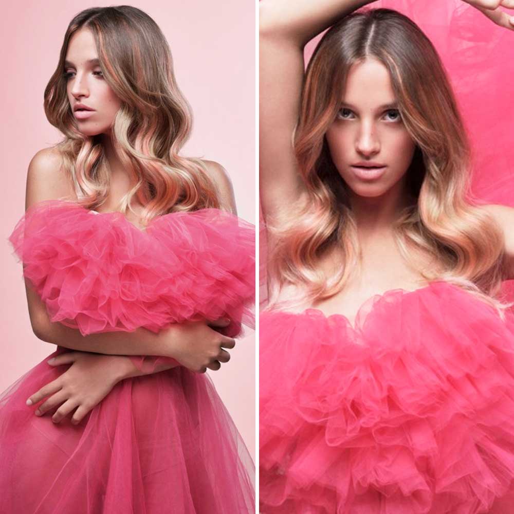 Cortes de pelo parejos pelo largo ondulado raya al centro verano