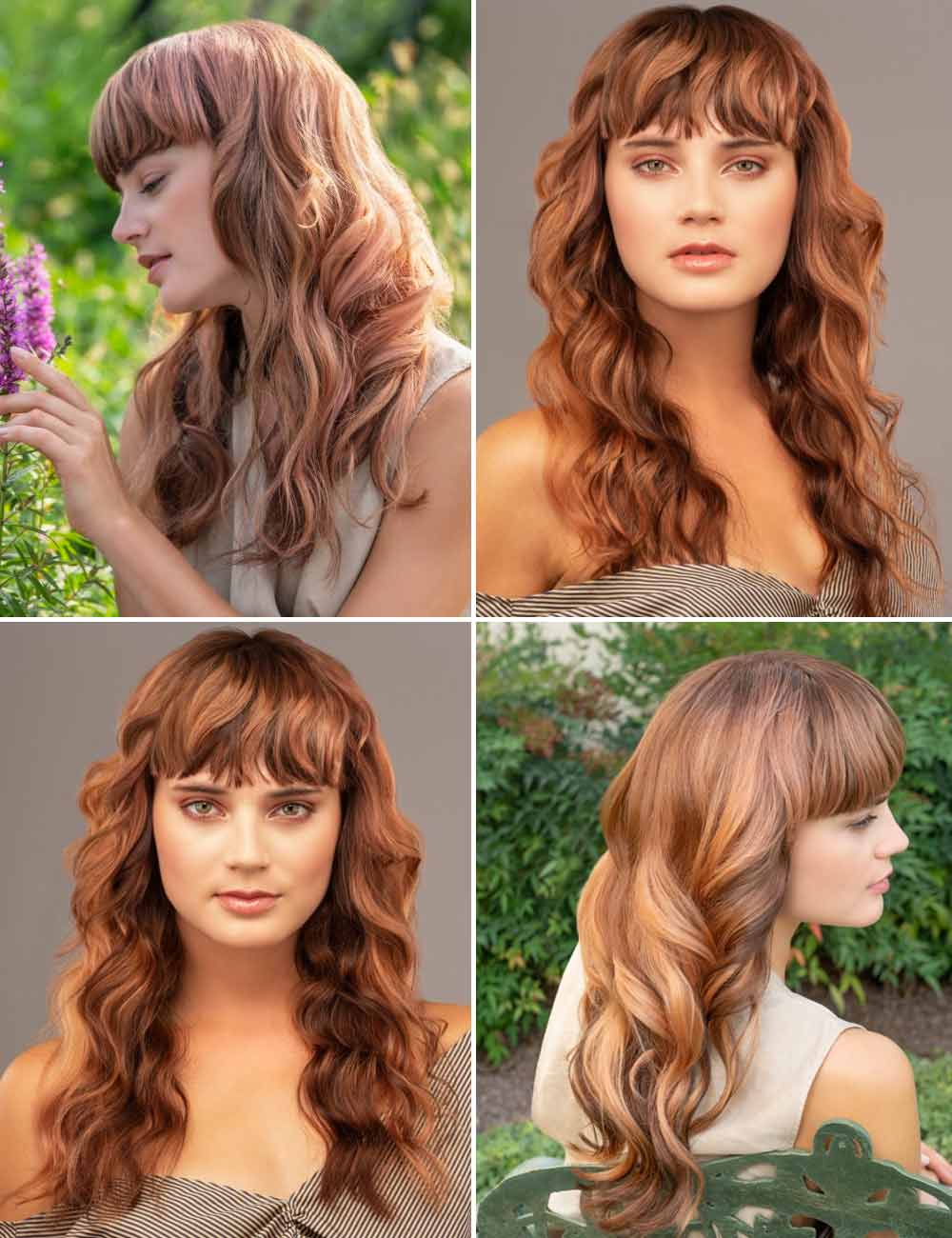 Cortes de pelo largo con flequillo