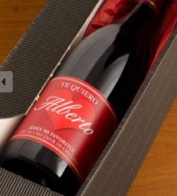 Botella de vino personalizada