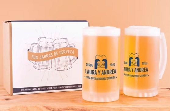 Jarras para cerveza de San Valentín