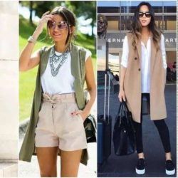 Chalecos largos combinados con pantalones