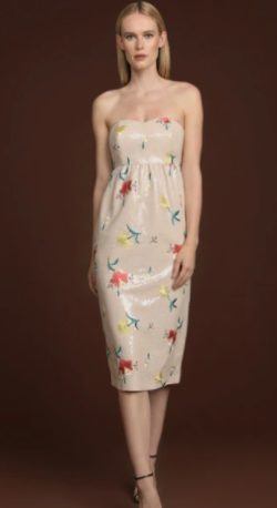 Vestido midi lentejuelas flores El Corte Inglés