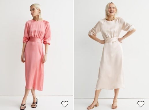 Vestido H&M satén con cinturón anudado