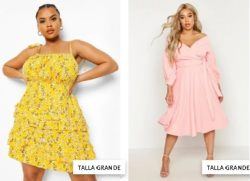 Vestidos rosa y amarillo talla grande Boohoo