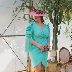 Vestido de fiesta celeste laazo80