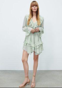 Vestido tirantes con volantes Zara