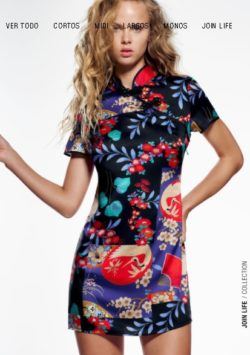 Vestido satinado estampado Zara