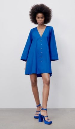 Vestido midi azul Zara